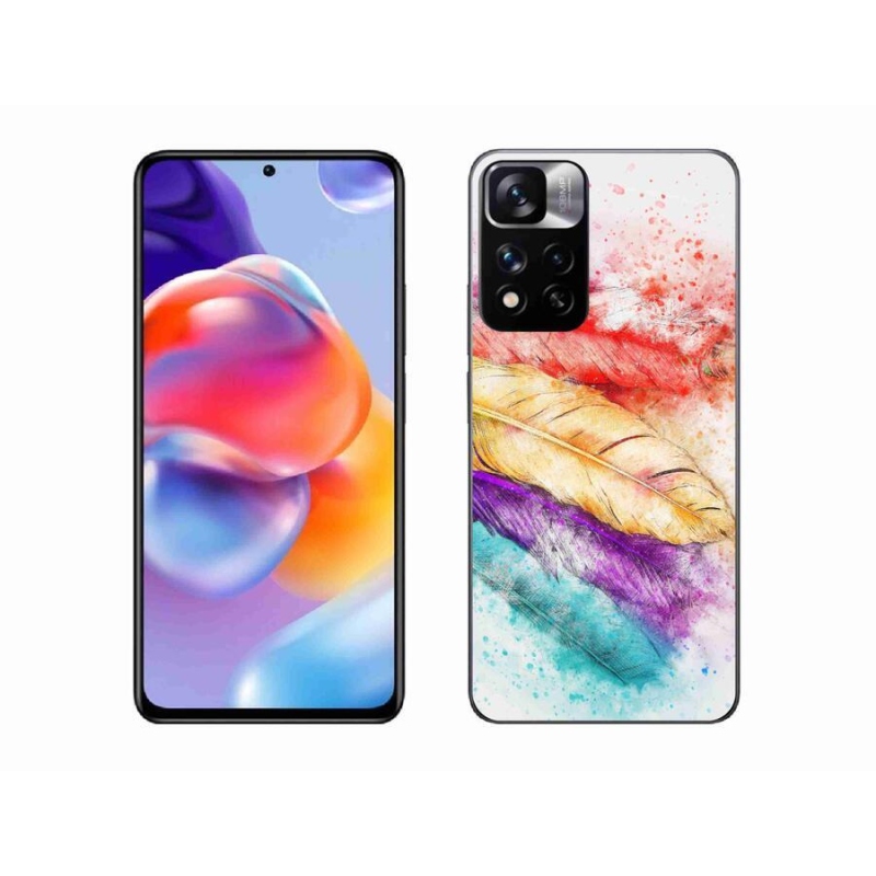 Zselés borítás mmCase a Xiaomi Redmi Note 11 Pro+ 5G számára - színes tollakkal