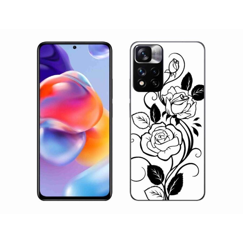 Gél borítás mmCase a Xiaomi Redmi Note 11 Pro+ 5G számára - fekete és fehér rózsa