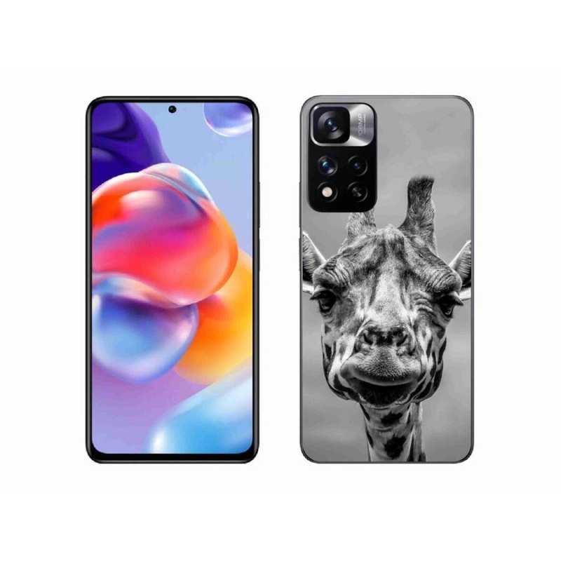 Zselés borítás mmCase a Xiaomi Redmi Note 11 Pro+ 5G számára - fekete-fehér zsiráf