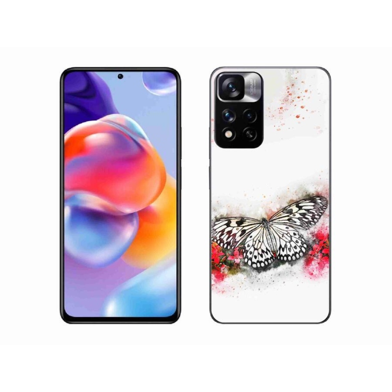 Gél borítás mmCase a Xiaomi Redmi Note 11 Pro+ 5G számára - fekete és fehér pillangó