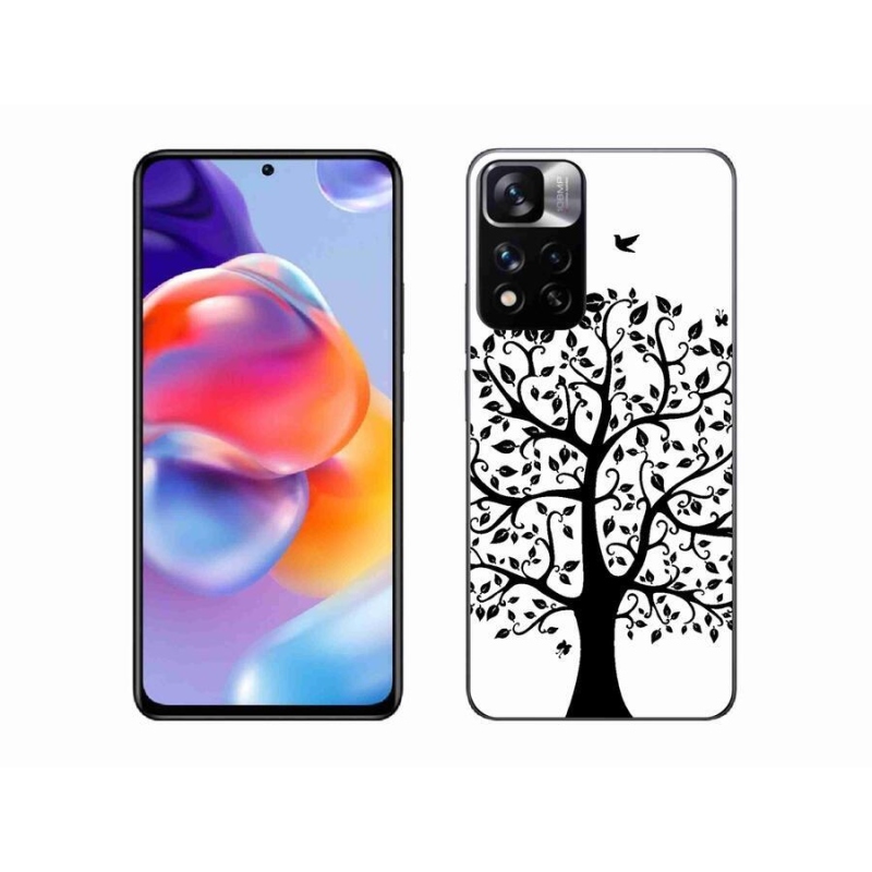 Gél borítás mmCase a Xiaomi Redmi Note 11 Pro+ 5G számára - fekete és fehér fa