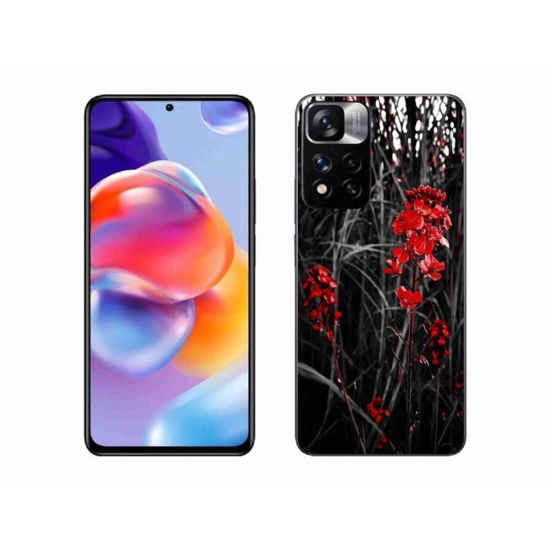Gél borítás mmCase a Xiaomi Redmi Note 11 Pro+ 5G - piros növényhez
