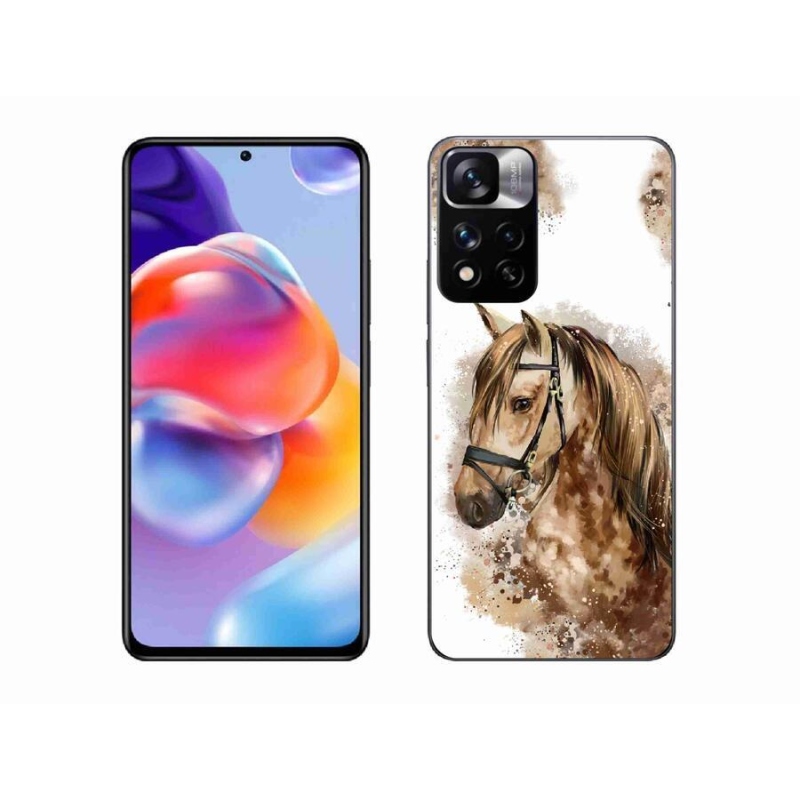 Gél borítás mmCase a Xiaomi Redmi Note 11 Pro+ 5G számára - barna rajzfilm ló