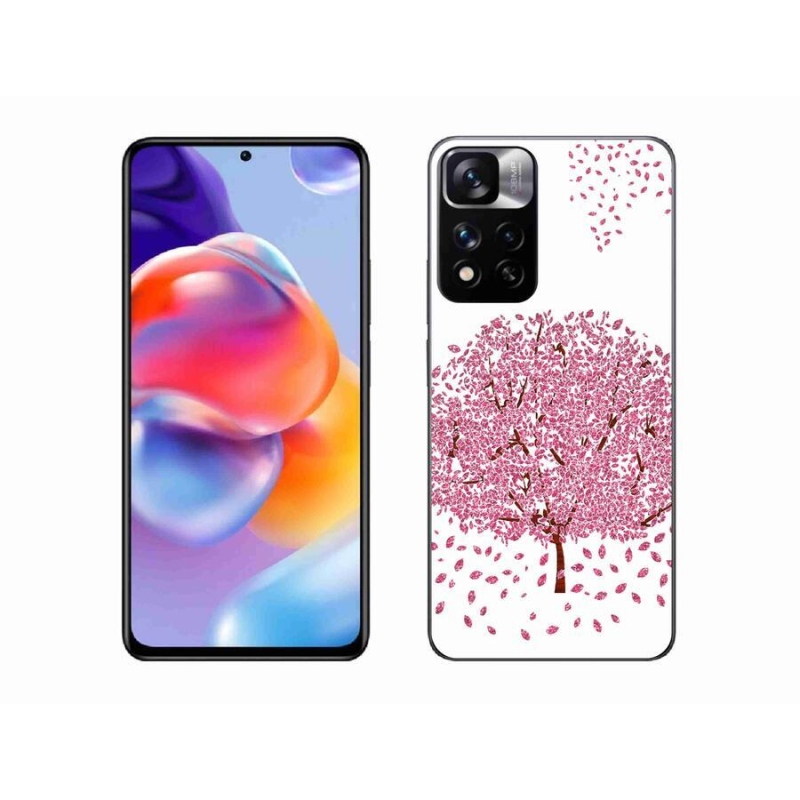 Gél borítás mmCase a Xiaomi Redmi Note 11 Pro+ 5G számára - rajzfilmfa levelekkel