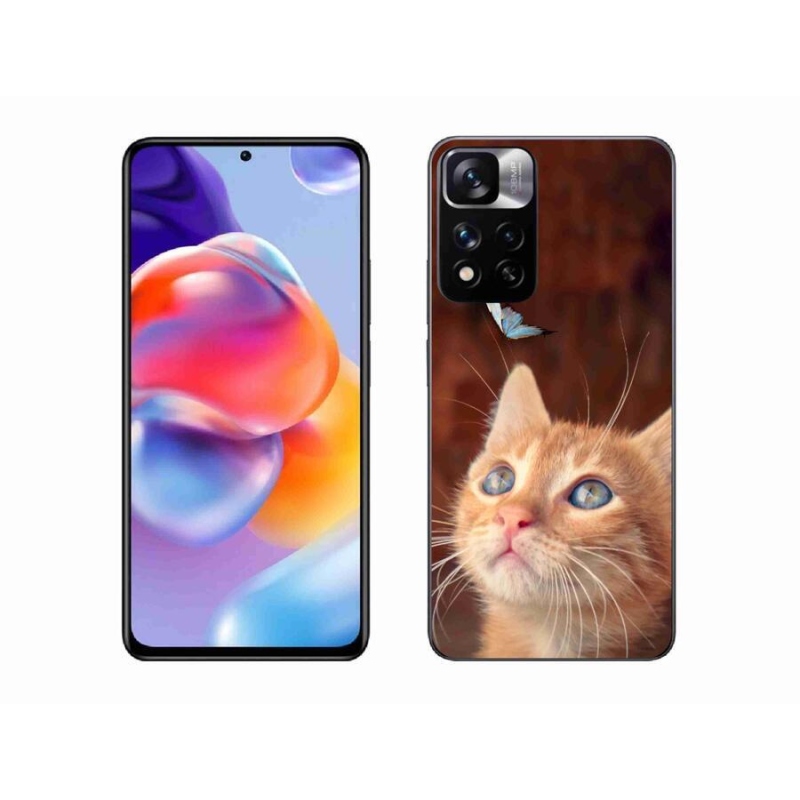 Gél borítás mmCase a Xiaomi Redmi Note 11 Pro+ 5G számára - pillangó és cica