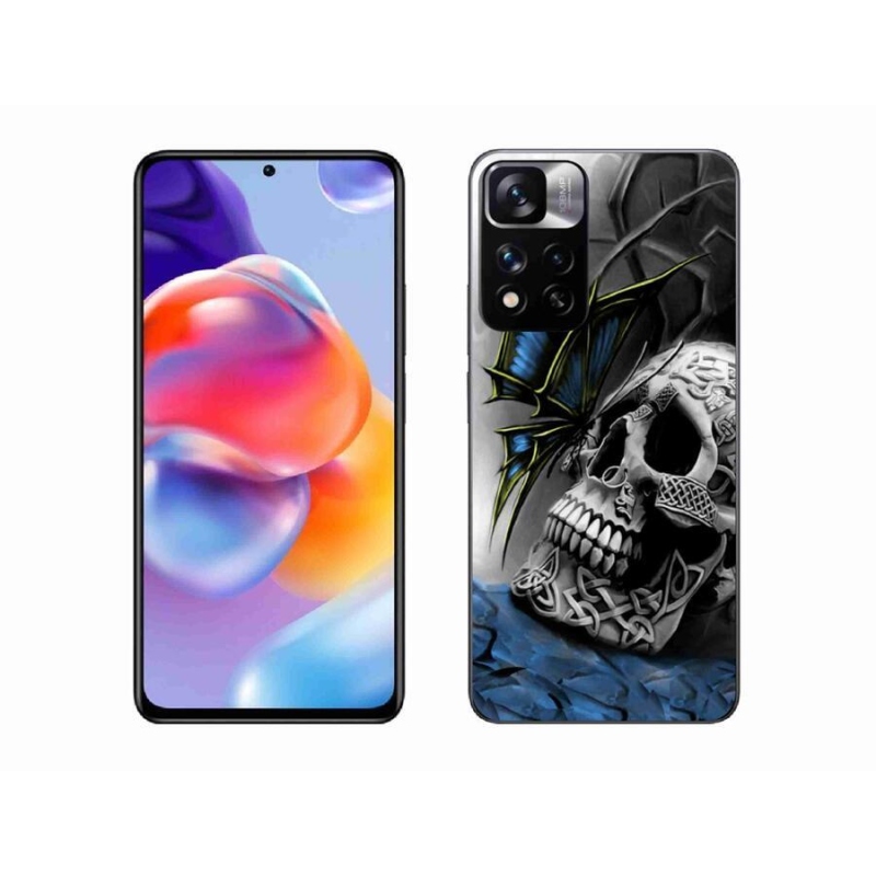 Gél borítás mmCase a Xiaomi Redmi Note 11 Pro+ 5G számára - pillangó és koponya
