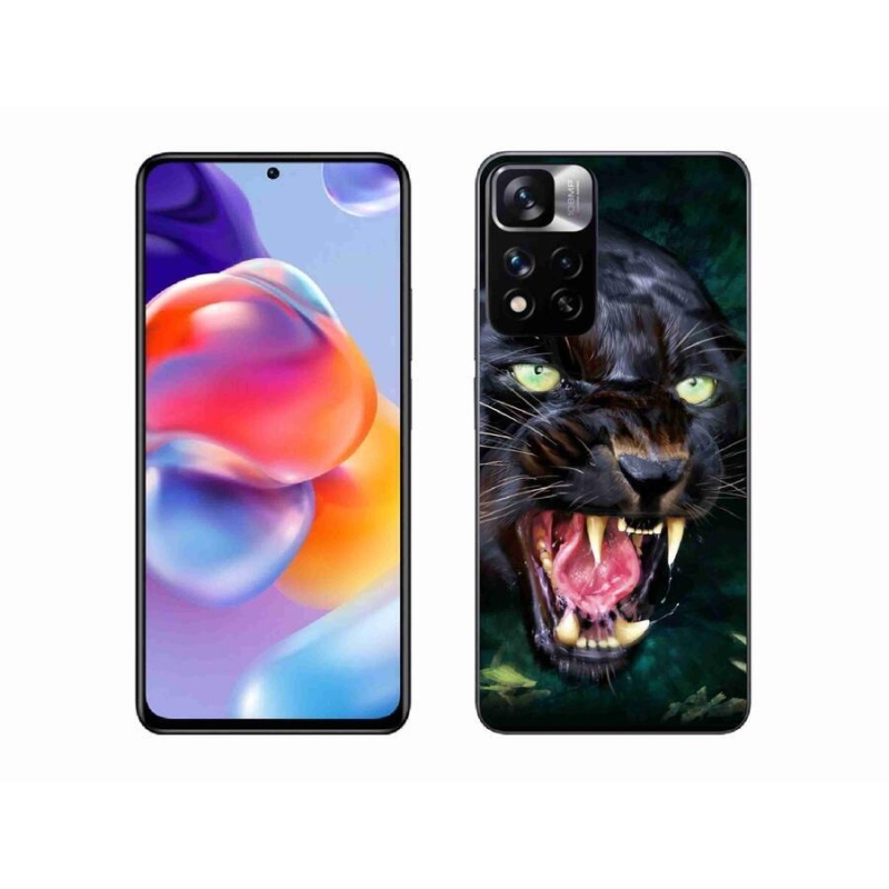 Gél borítás mmCase a Xiaomi Redmi Note 11 Pro+ 5G - dühös fekete párduchoz