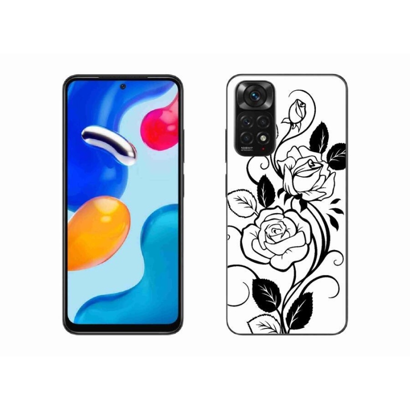 Gél borítás mmCase a Xiaomi Redmi Note 11S 4G-hez - fekete és fehér rózsa