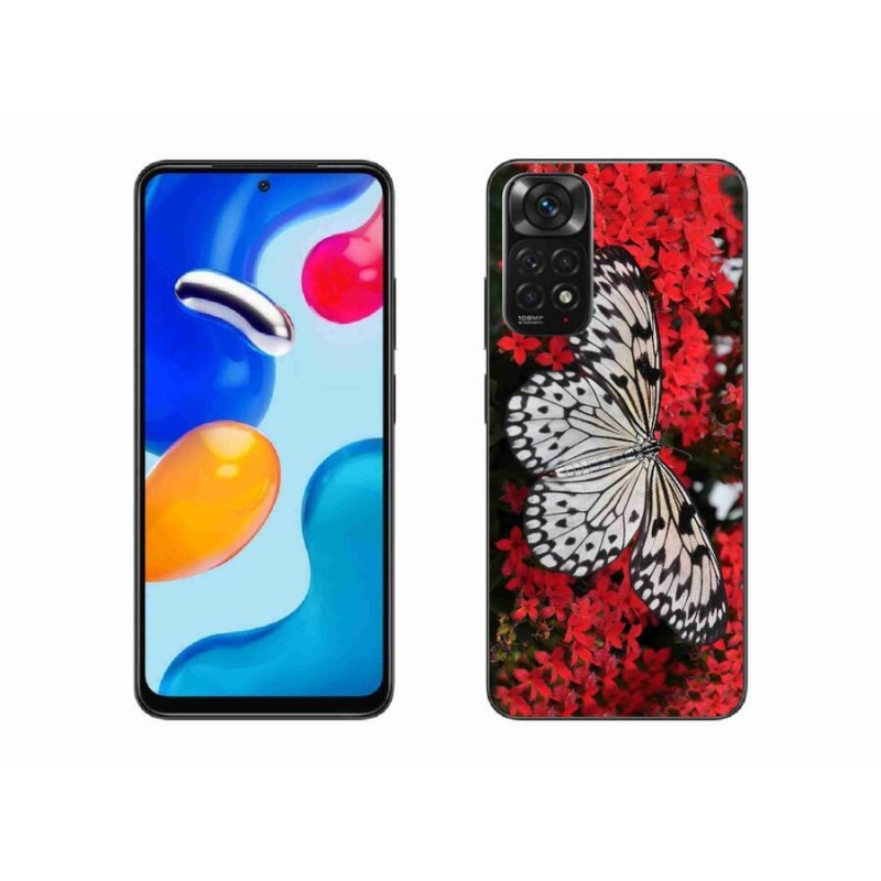 Gél borítás mmCase a Xiaomi Redmi Note 11S 4G-hez - fekete és fehér pillangó 1