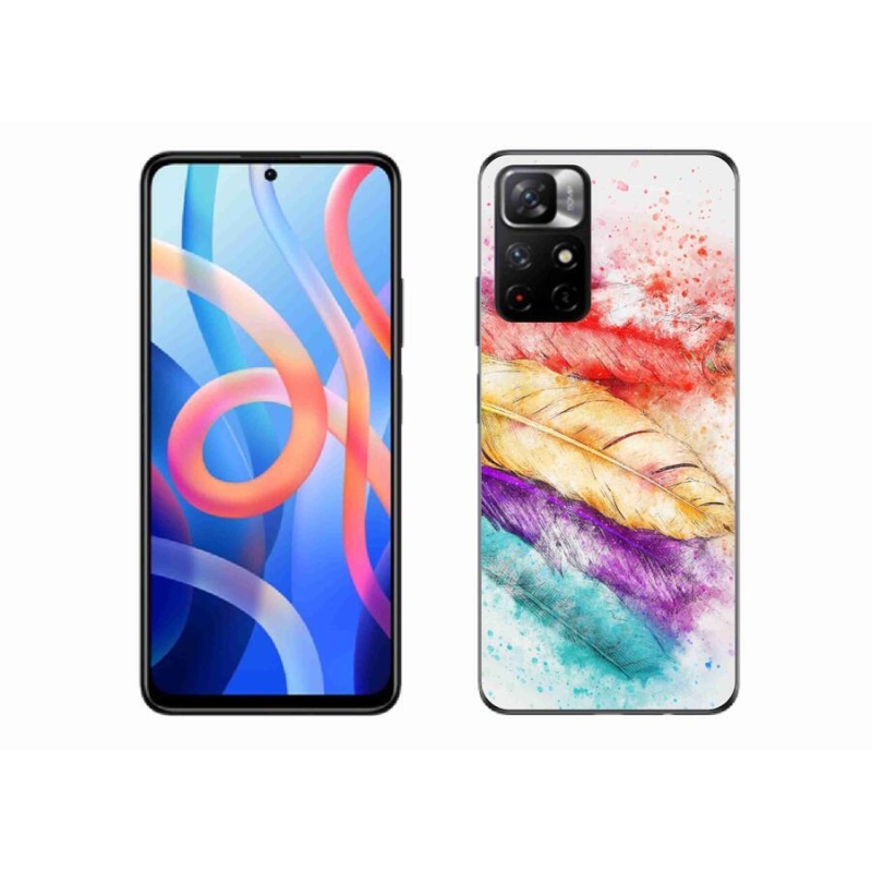 Gél borítás mmCase a Xiaomi Redmi Note 11S 5G számára - színes tollakkal