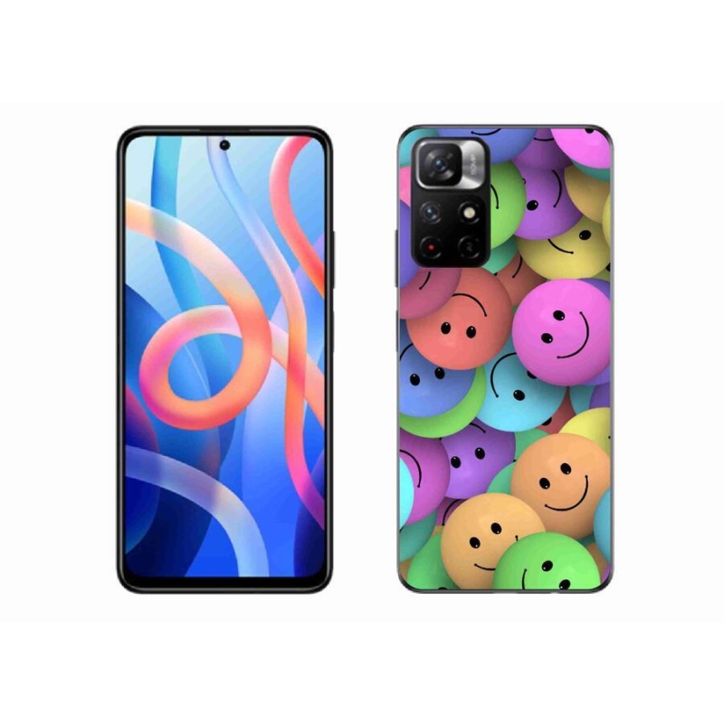 Gél borító mmCase a Xiaomi Redmi Note 11S 5G-hez - színes smiley-kkal
