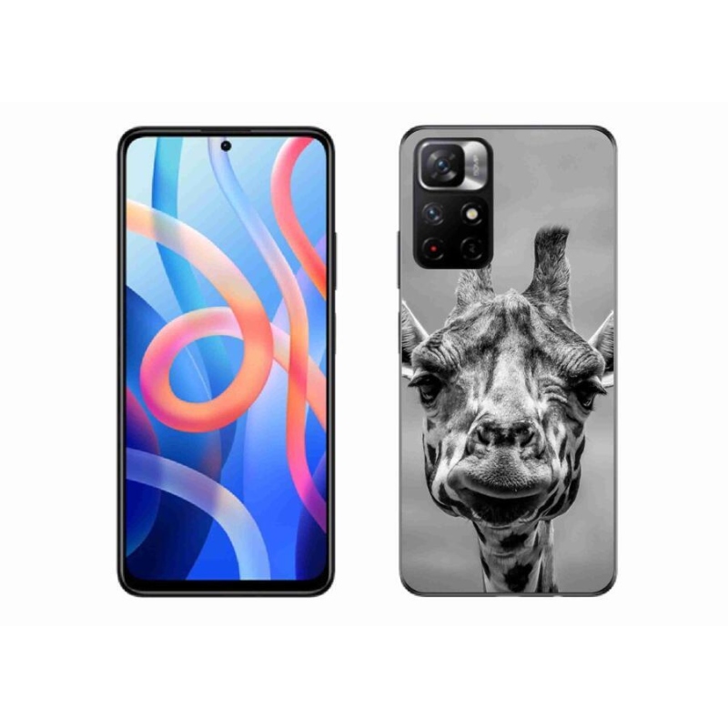 Gél borítás mmCase a Xiaomi Redmi Note 11S 5G számára - fekete-fehér zsiráf