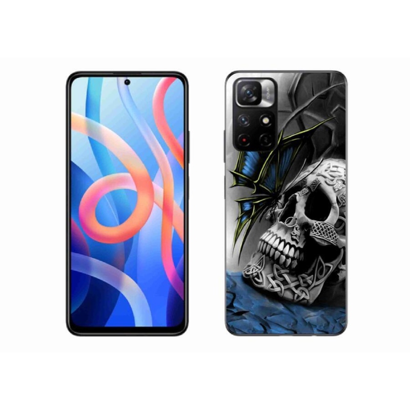 Gél borítás mmCase a Xiaomi Redmi Note 11S 5G számára - pillangó és koponya