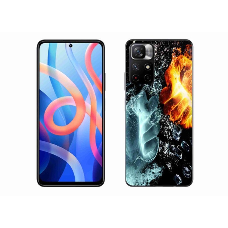 Gél borító mmCase a Xiaomi Redmi Note 11S 5G - víz és tűz számára