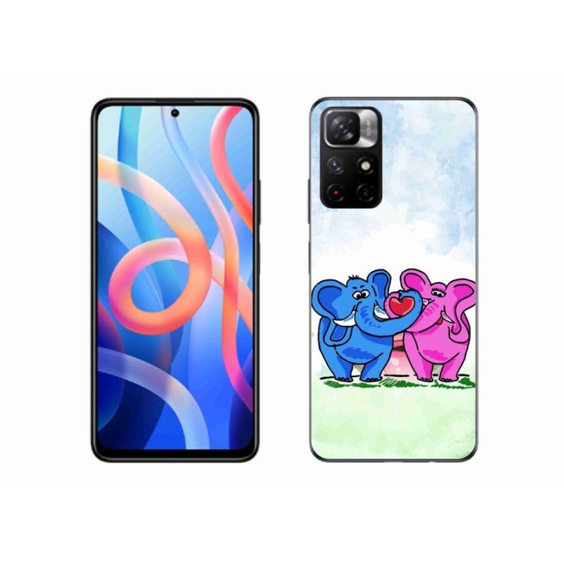 Gél borító mmCase a Xiaomi Redmi Note 11S 5G-hez - szerelmes elefántok