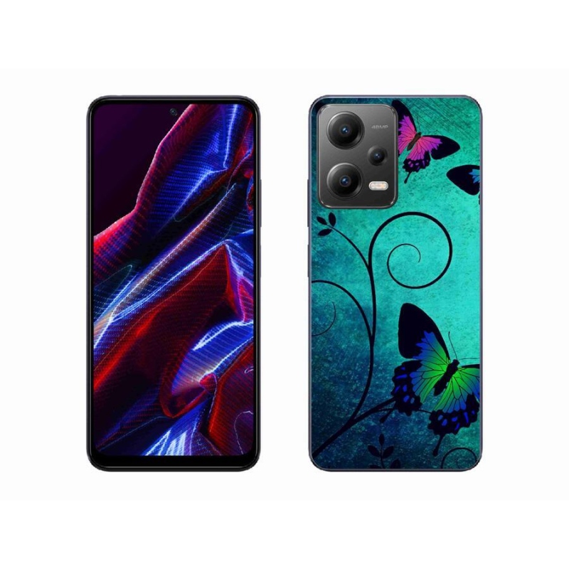 Gél borítás mmCase a Xiaomi Redmi Note 12 5G számára - színes pillangók
