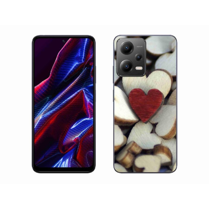 Gél borítás mmCase a Xiaomi Redmi Note 12 5G számára - gravírozott piros szív