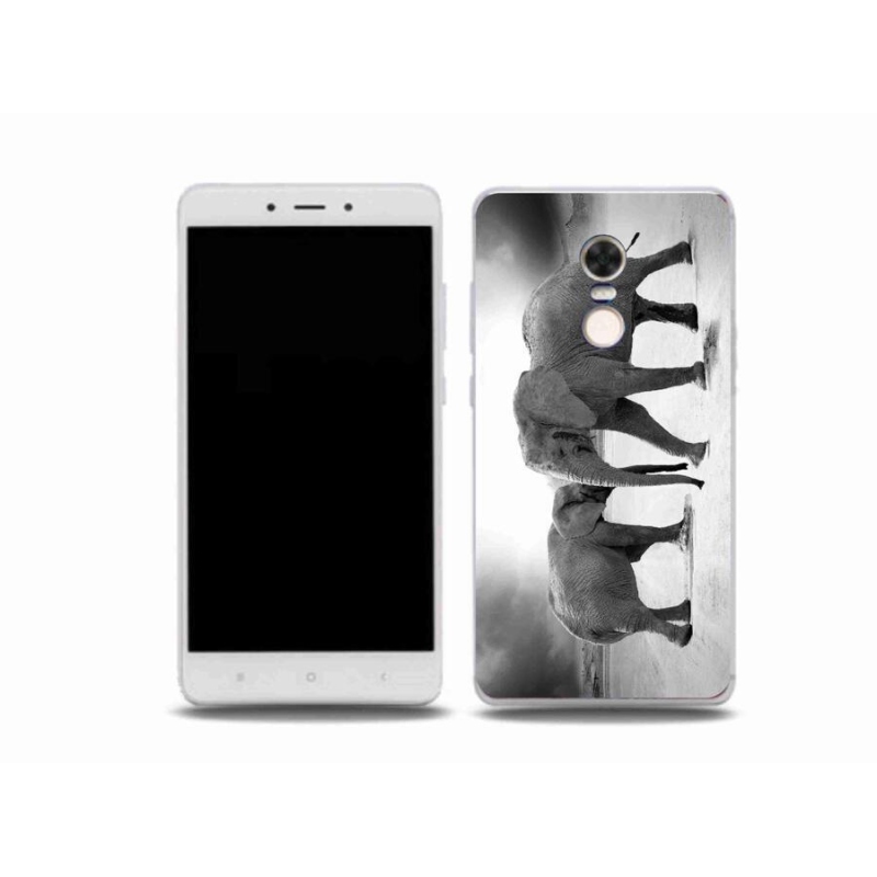 Gél borítás mmCase a Xiaomi Redmi Note 4X-hez - fekete és fehér elefántok