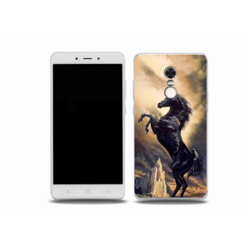 Gél borítás mmCase a Xiaomi Redmi Note 4X-hez - fekete rajzfilm ló