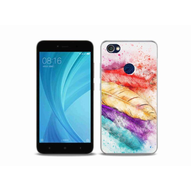 Zselés borítás mmCase a Xiaomi Redmi Note 5A Prime készülékhez - színes tollakkal