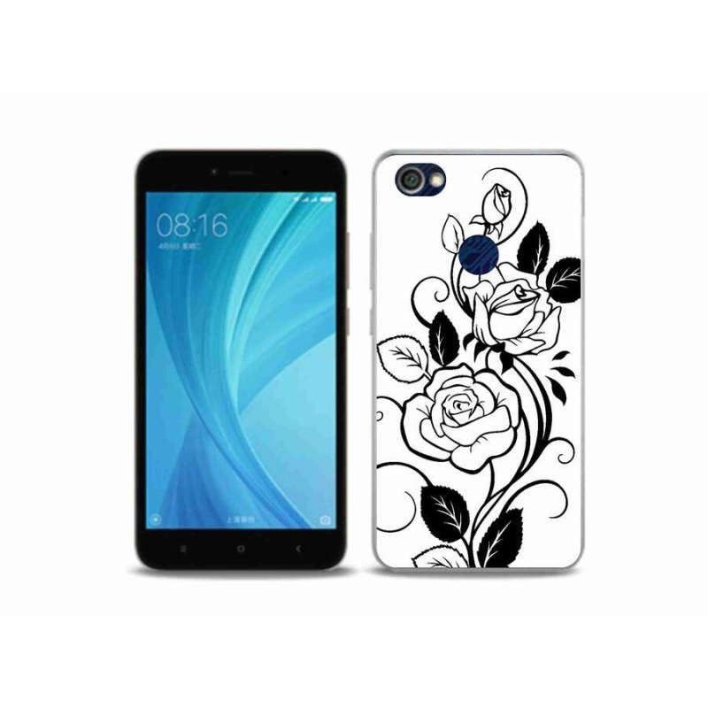 Gél borítás mmCase a Xiaomi Redmi Note 5A Prime készülékhez - fekete és fehér rózsa