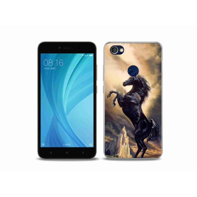 Gél borítás mmCase a Xiaomi Redmi Note 5A Prime számára - fekete rajzfilm ló