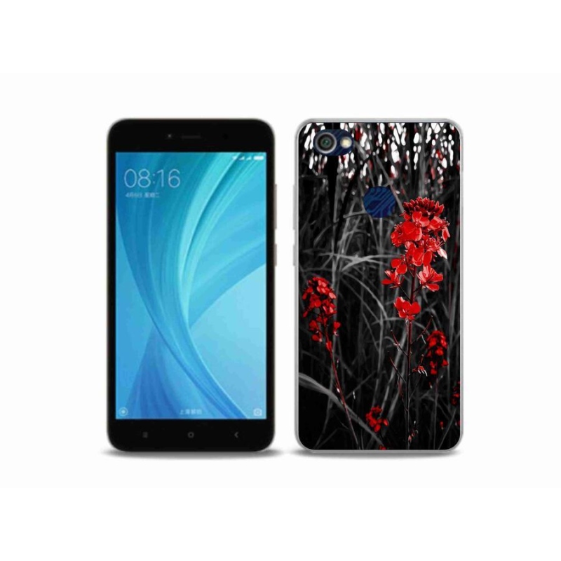 Gél borítás mmCase a Xiaomi Redmi Note 5A Prime számára - piros növény