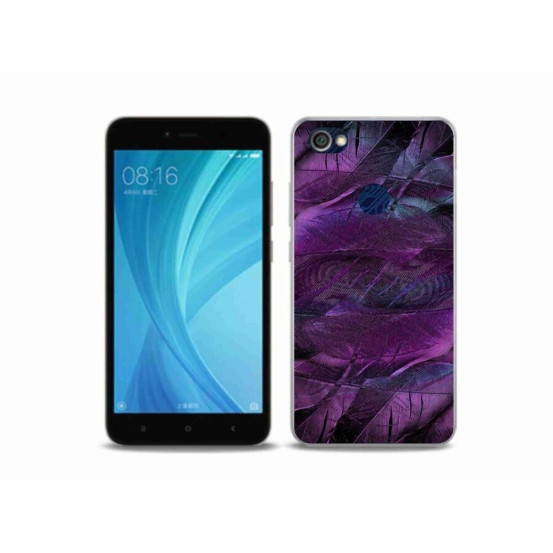 Zselés borítás mmCase a Xiaomi Redmi Note 5A Prime készülékhez - lila tollak