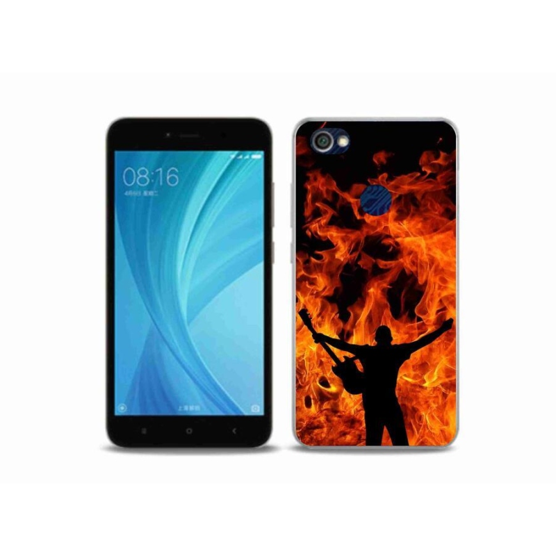 Gél borító mmCase a Xiaomi Redmi Note 5A Prime számára - zenész és tűz
