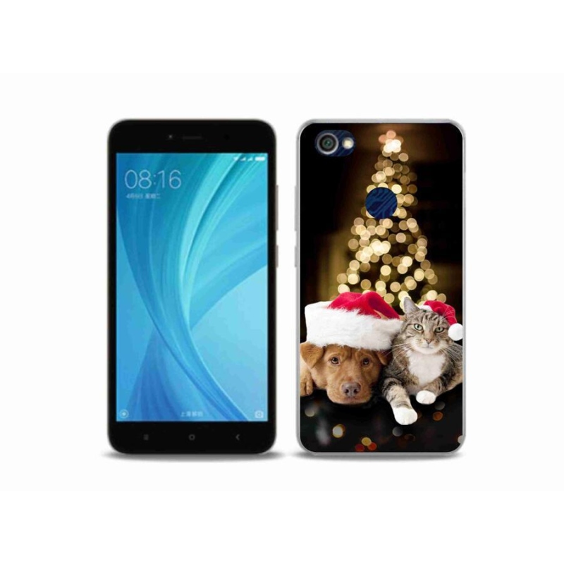 Gél borító mmCase a Xiaomi Redmi Note 5A Prime számára - Karácsonyi kutya és macska