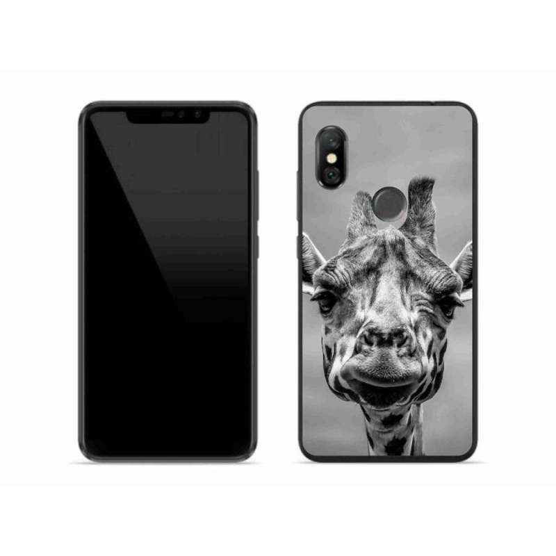 Gél borítás mmCase a Xiaomi Redmi Note 6 Pro-hoz - fekete-fehér zsiráf