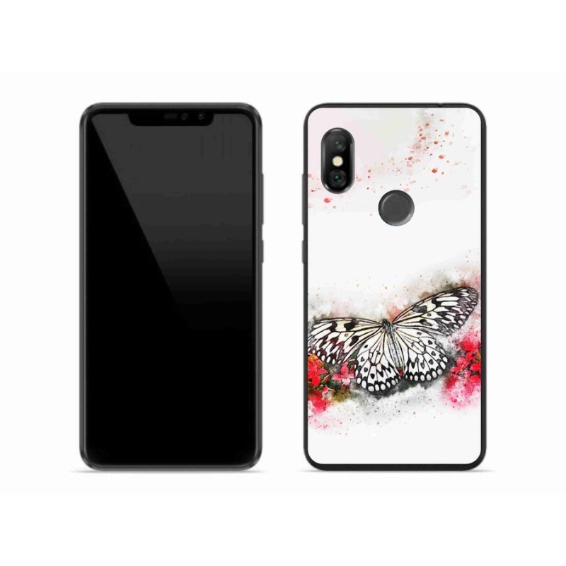 Gél borítás mmCase a Xiaomi Redmi Note 6 Pro-hoz - fekete és fehér pillangó
