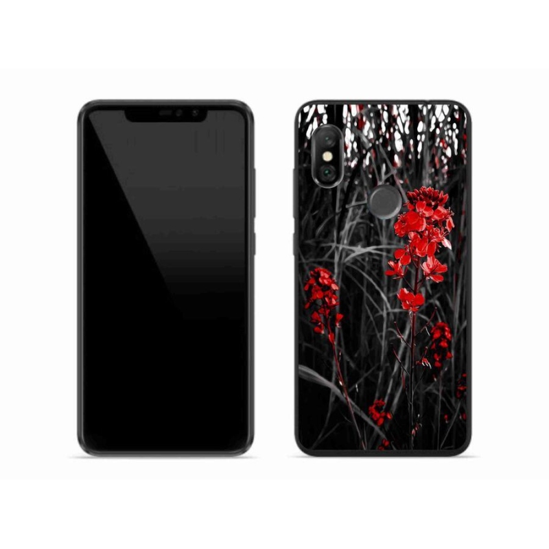 Gél borítás mmCase a Xiaomi Redmi Note 6 Pro számára - piros növény