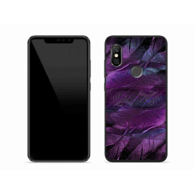 Gél borítás mmCase a Xiaomi Redmi Note 6 Pro készülékhez - lila tollak