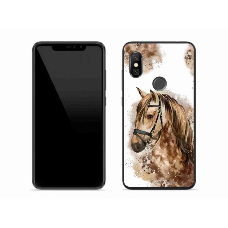 Gél borítás mmCase a Xiaomi Redmi Note 6 Pro számára - barna rajzfilm ló