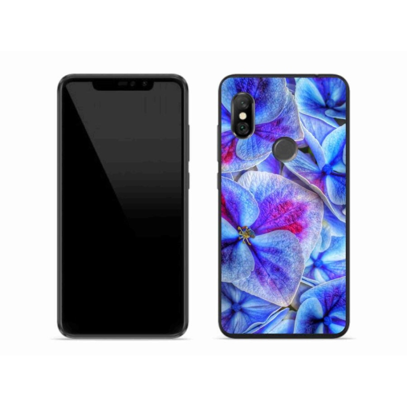 Gél borítás mmCase a Xiaomi Redmi Note 6 Pro-hoz - kék virágok 1