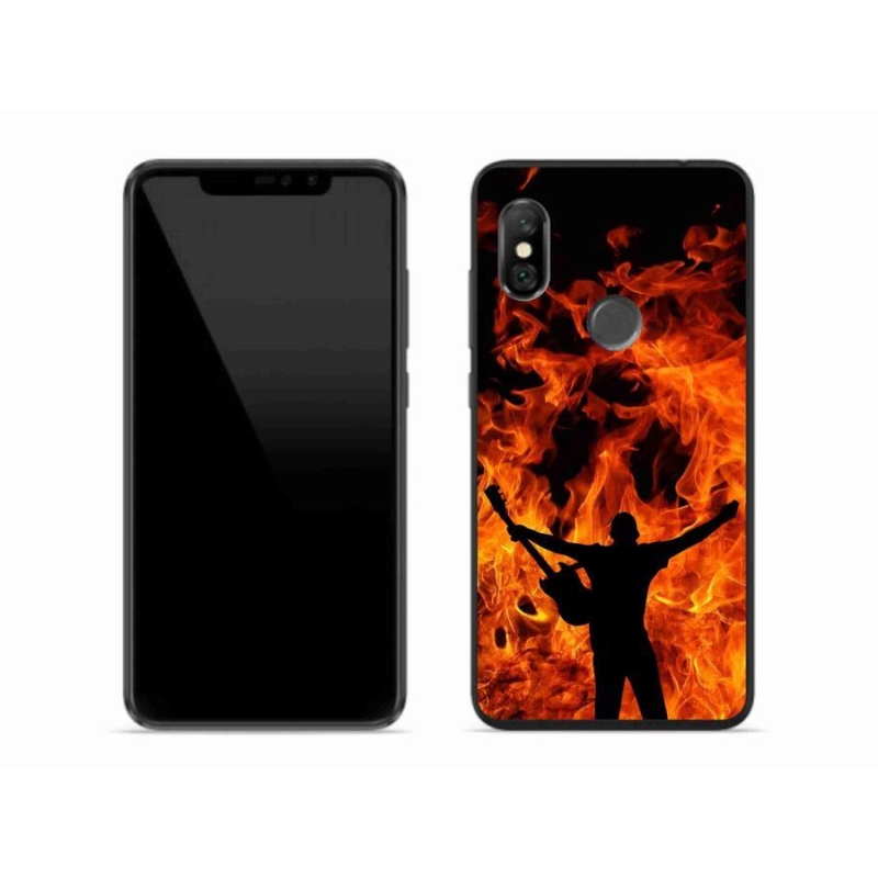Gél borító mmCase a Xiaomi Redmi Note 6 Pro számára - zenész és tűz