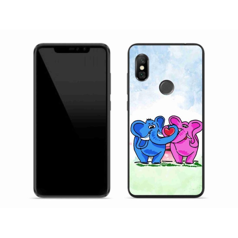 Gél borítás mmCase a Xiaomi Redmi Note 6 Pro-hoz - szerelmes elefántokba