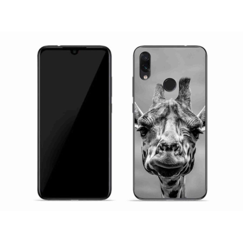 Zselés borítás mmCase a Xiaomi Redmi Note 7-hez - fekete-fehér zsiráf