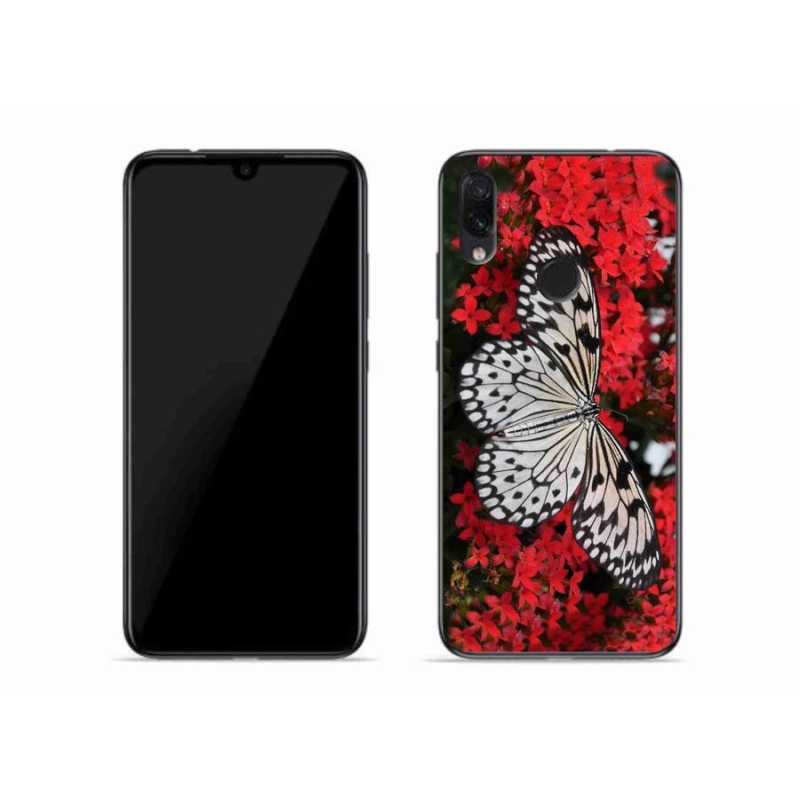 Gél borítás mmCase a Xiaomi Redmi Note 7-hez - fekete és fehér pillangó 1