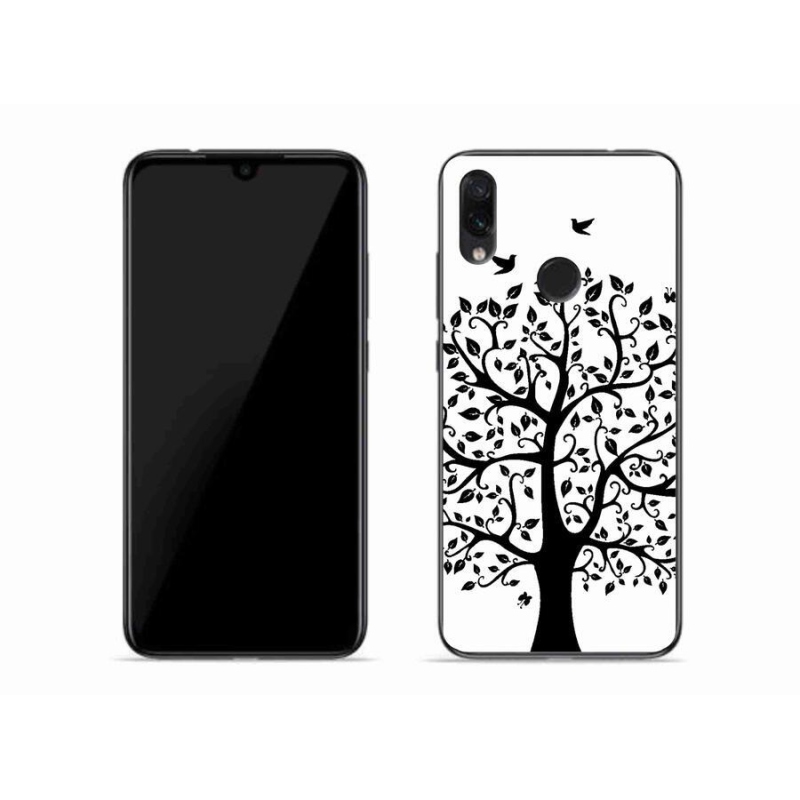 Gél borítás mmCase a Xiaomi Redmi Note 7-hez - fekete és fehér fa