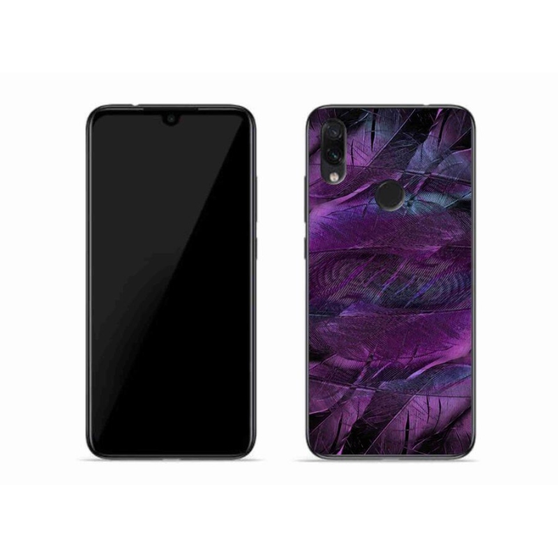 Gél borítás mmCase a Xiaomi Redmi Note 7-hez - lila tollak