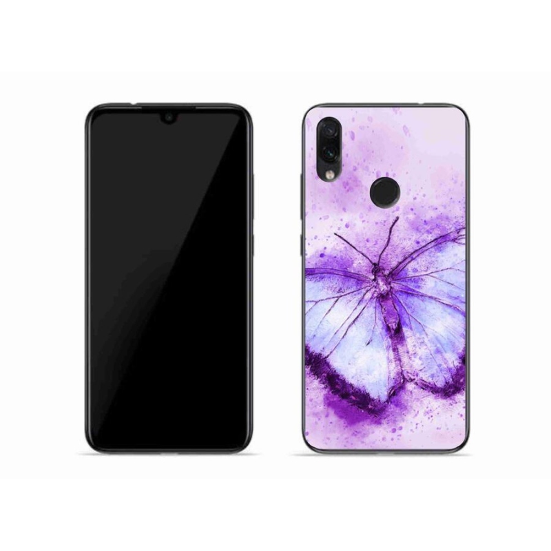 Gél borítás mmCase a Xiaomi Redmi Note 7-hez - lila pillangó