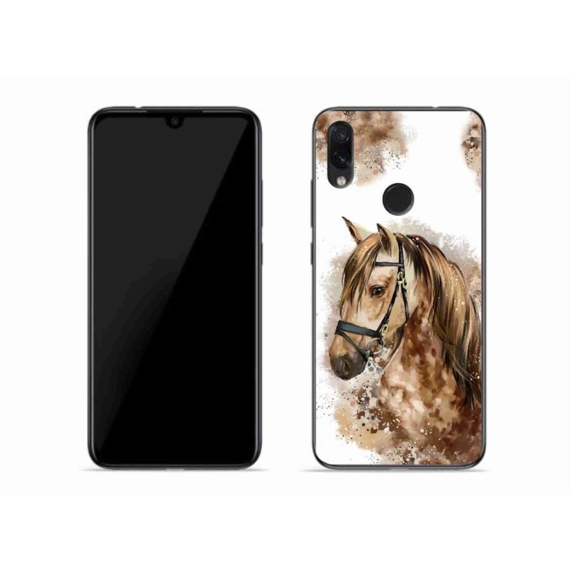 Gél borító mmCase a Xiaomi Redmi Note 7-hez - barna rajzfilm ló