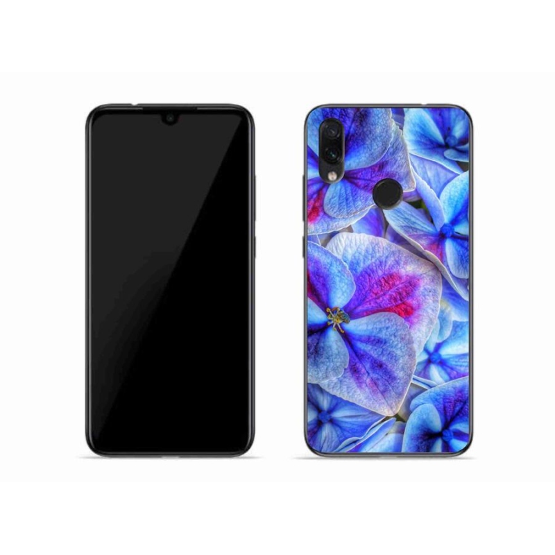 Gél borító mmCase a Xiaomi Redmi Note 7-hez - kék virágok 1