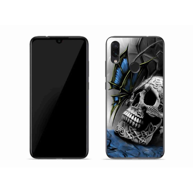 Gél borítás mmCase a Xiaomi Redmi Note 7-hez - pillangó és koponya