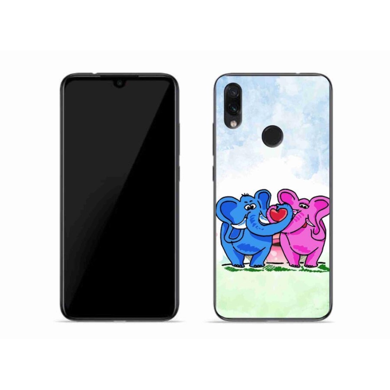 Gél borító mmCase a Xiaomi Redmi Note 7-hez - szerelmes elefántok
