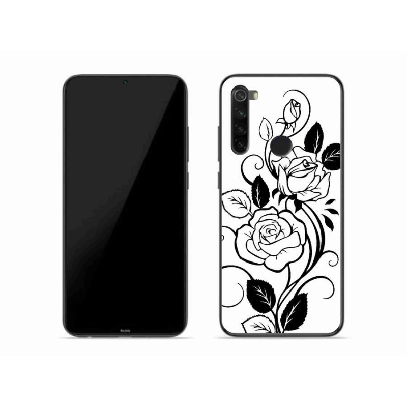 Zselés borítás mmCase a Xiaomi Redmi Note 8-hoz - fekete és fehér rózsa