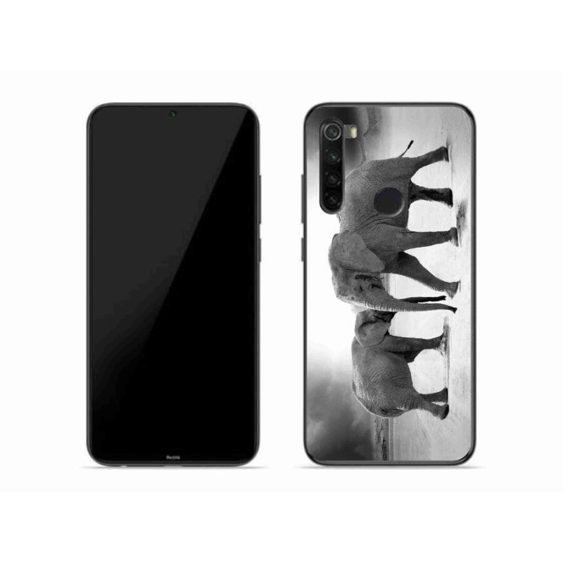 Gél borítás mmCase a Xiaomi Redmi Note 8-hoz - fekete és fehér elefántok