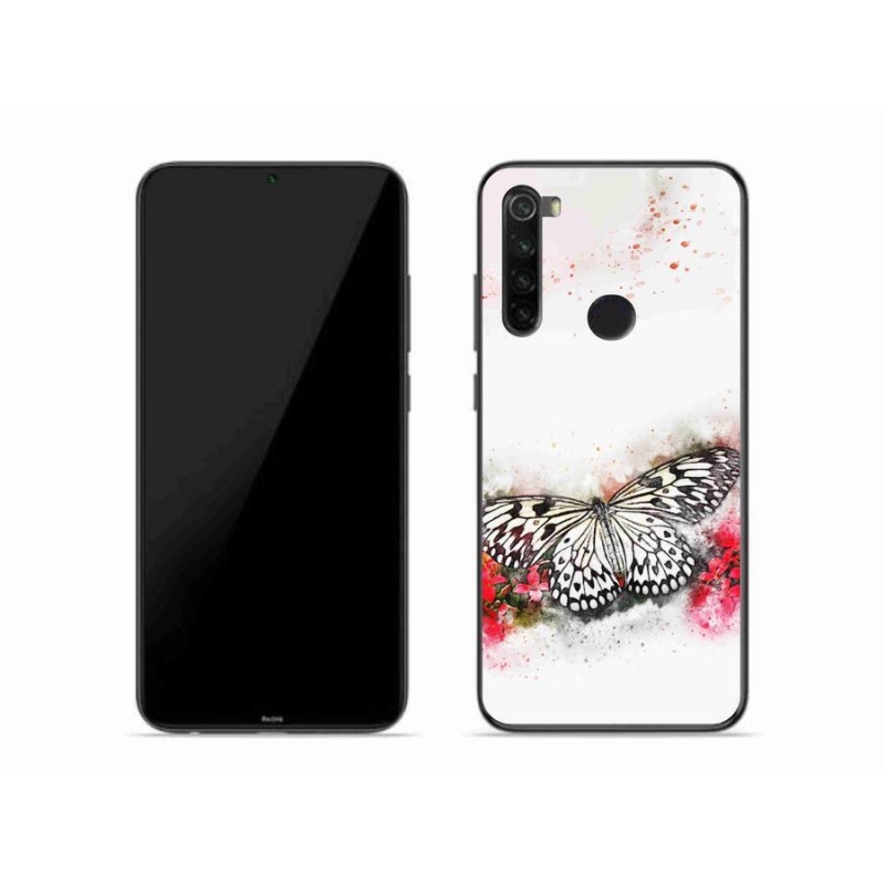 Zselés borítás mmCase a Xiaomi Redmi Note 8-hoz - fekete és fehér pillangó
